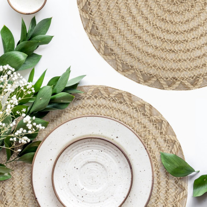 Prírodné jutové prestieranie GWEN, boho štýl Prírodné jutové prestieranie GWEN, boho štýl